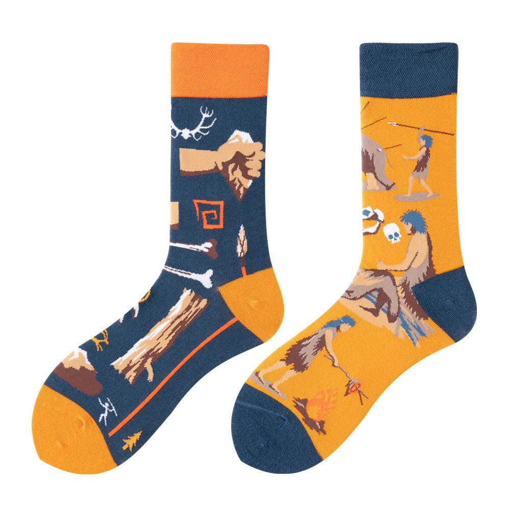 Asymmetric Colorful Christmas Cotton Socks for Couples