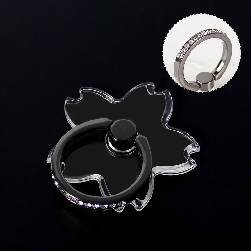 Mobile Phone Clear Finger Ring Holder for iPhone 17 Xiaomi Folding Butterfly Phone Stand Sticker Transparent Sakura Ring Bracket