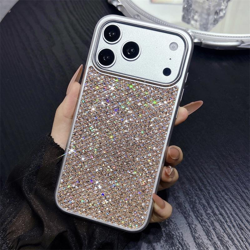 Блестящий Ромбовидный Ударопрочный Чехол с Пайетками для Apple iPhone 13-17 Pro Max