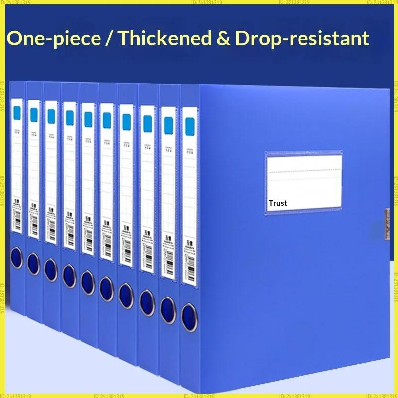 3 Pack Thickened Foldable Pp File Storage Boxes 25 35 55 75Mm Thickness Black Blue Office Document Contract Organizer