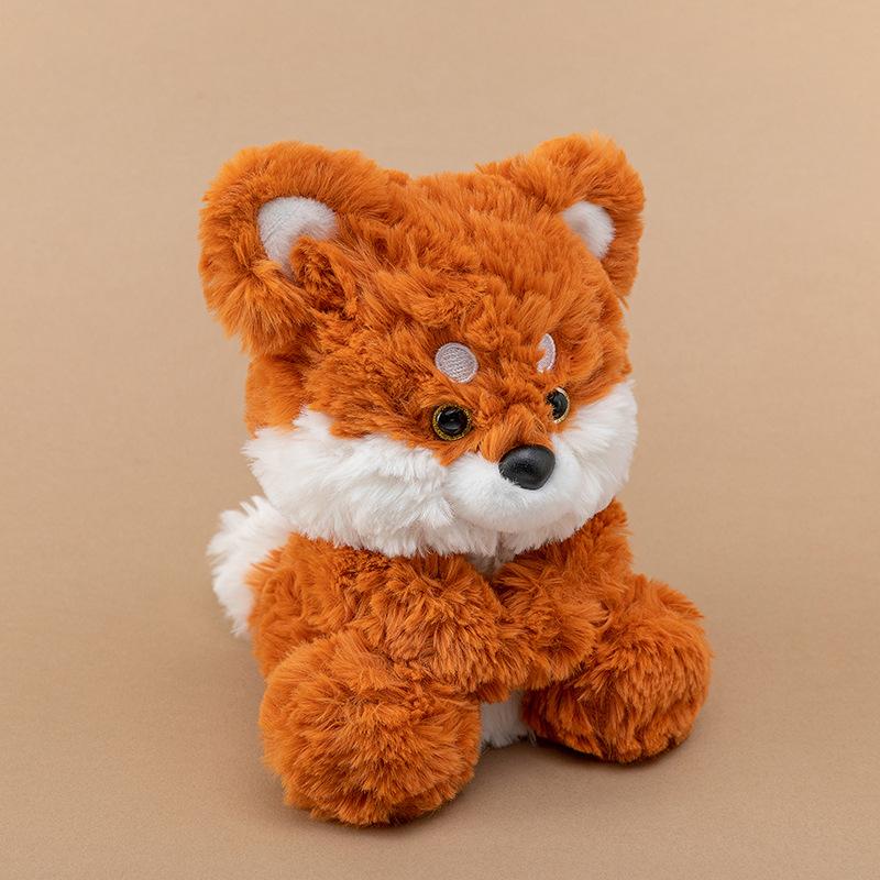 Cute Fox Bear Plush Toy Rabbit Learning To Build Office Golden Retriever Dog Table Posing Activities