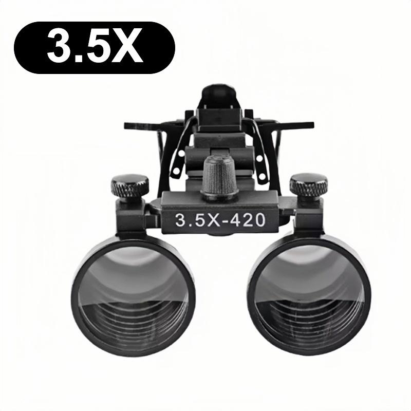 1Set Dental Metal Clip-On Binocular Magnifier Glass High-Definition Oral Head-Mounted Surgical Magnifier 2.5x/3.5x Magnification