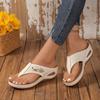 Large Size Slope Heel Flip-flops Women's Summer New Fashion Lightweight Sandals Women
