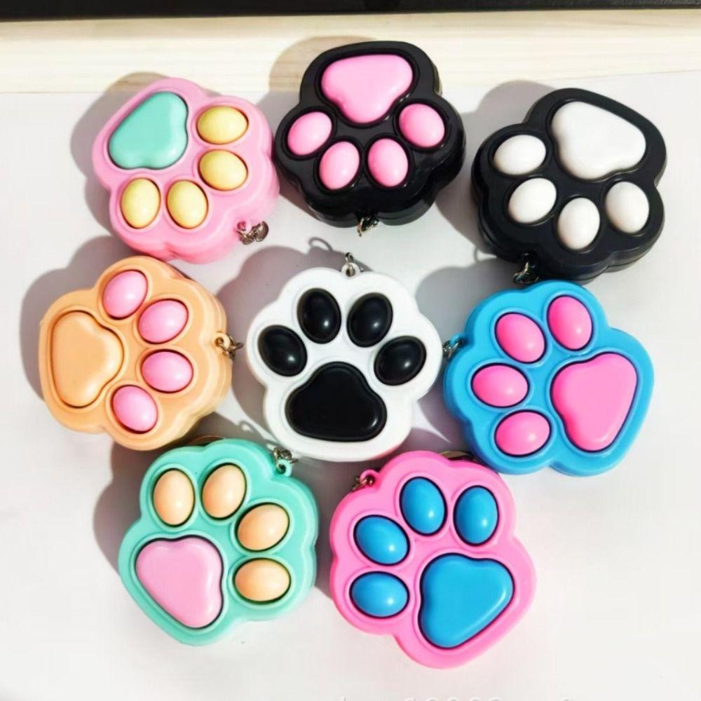 Fingertip Toy Cat Claw Button Pendant Cartoon Cat Paw Keyboard Creative Cat Paw Keychain Kids Toy