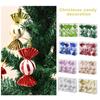 4 Pcs Christmas Candy Decorations Glitter Hanging Candy Ornaments Brightly Colored Candy Pendant for Xmas Tree Party Decor