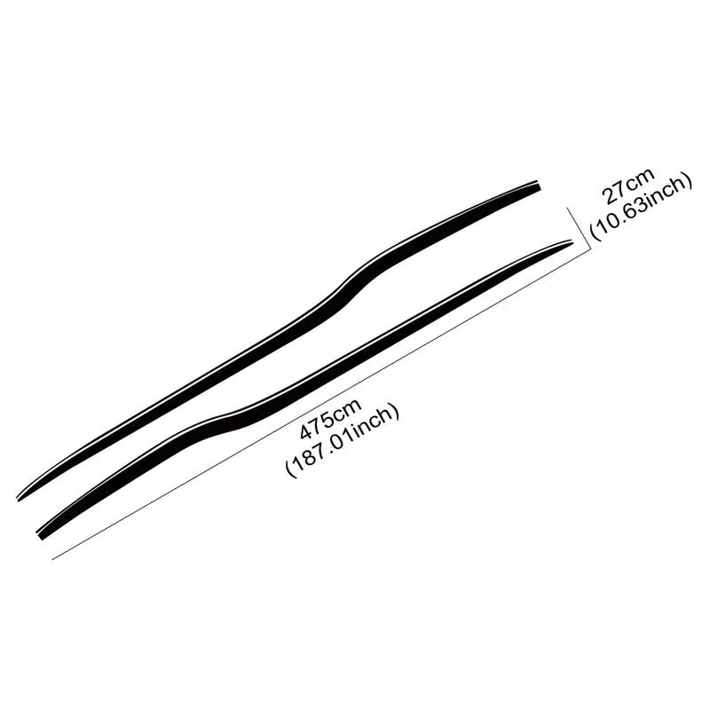 2PCS Car Body Side Waistline Stickers Racing Stripe Vinyl Decals For Dodge Challenger SRT Hellcat SXT GT Auto Decor Accessories