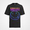 Retro Nirvana Smiley Bands Musik Rock Grunge Kurt 80s Herren Bio T-Shirt