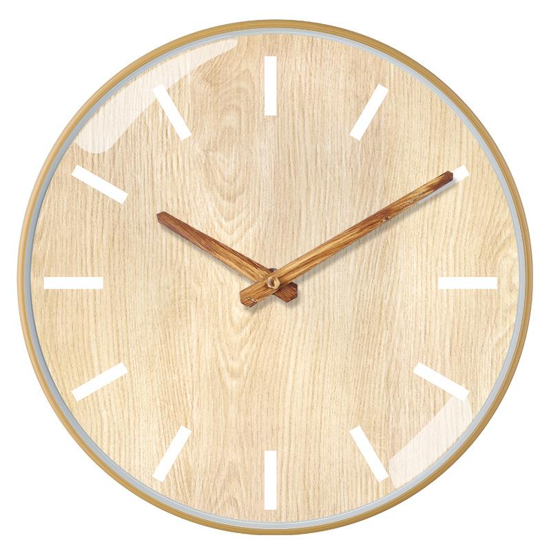 12-дюймовые 30 см Часы в новом китайском стиле с имитацией текстуры дерева и бамбука, матовые, бесшумные, модные, для гостиной, персонализированные, креативные настенные часы