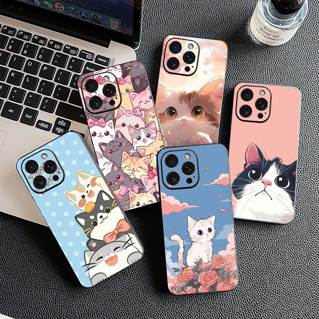 Soft Cover for Samsung Galaxy S20 S22 S21 FE Ultra Plus A07 A17 A15 A16 A25 A57 A37 Casing Phone Case Comics Cat Meow Lovely