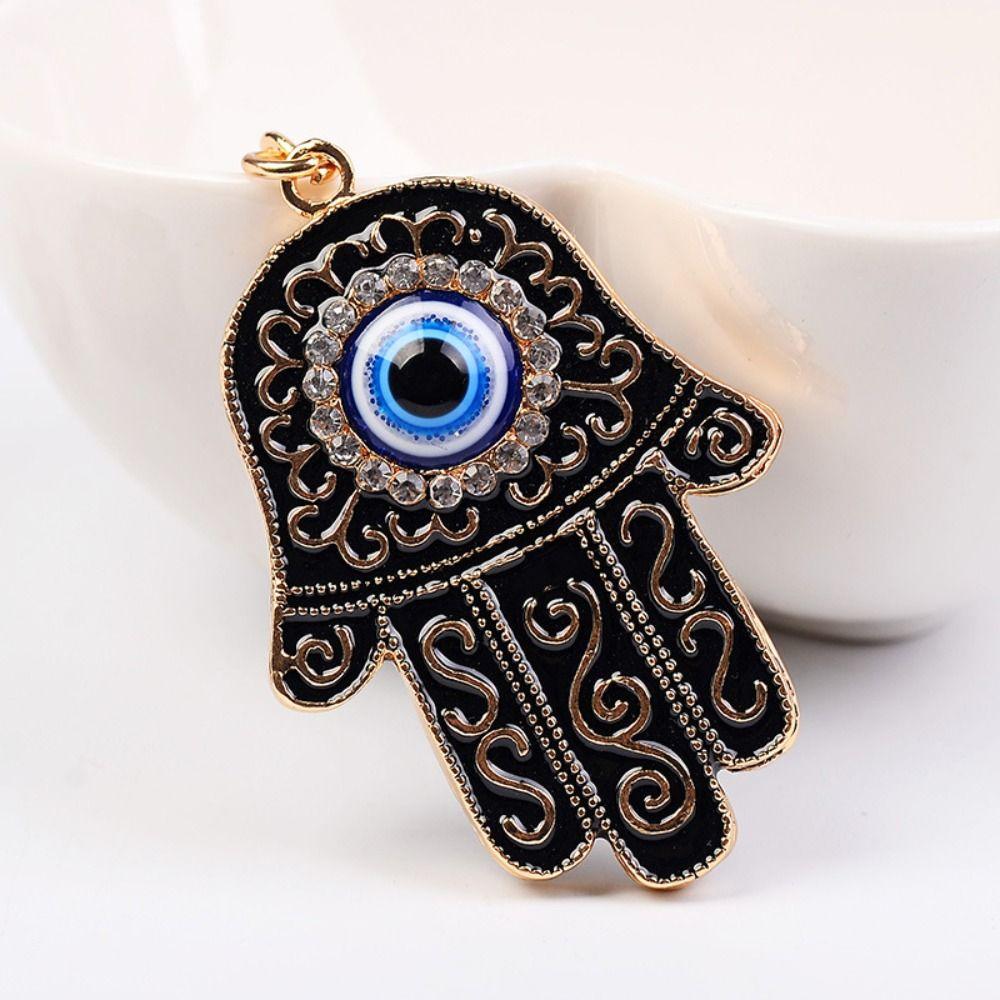 Zinc Zinc Alloy Turkish Blue Eye Pendant Korean Style Backpack Charms Mini Demon Eye Hand Keychain Gift
