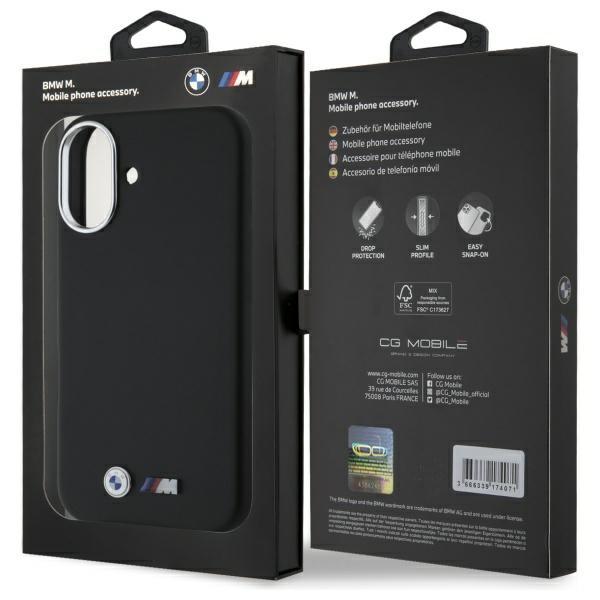 Bmw Bmhcp16S23Pmwk Iphone 16 6.1        Czarny/Black Hardcase M Smooth Full Wrapped Metal