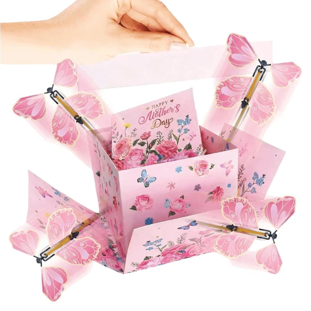 High Quality Anniversary Surprise Flying Butterfly Box Happy Birthday Pop Up Explosion Creative Bounce Box Party Decorations