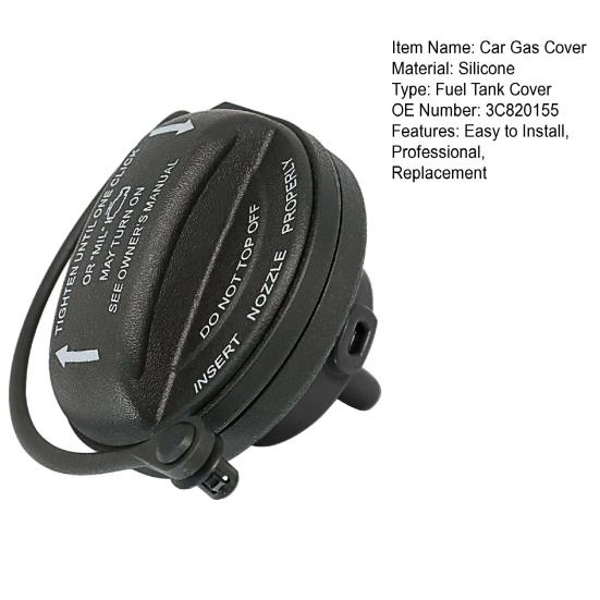 Car Gas Cover for CC for Passat OE3C820155 8K0201550N 3C0-201-550-N Easy To Install Silicone Auto Fuel Tank Seal Lid Replacement Accessories
