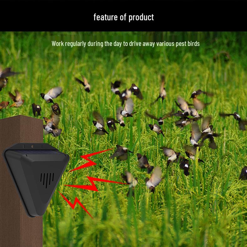 Дневной солнечный отпугиватель птиц: Звуковая и световая сигнализация для сада, пруда, рисового поля и отпугивания голубей