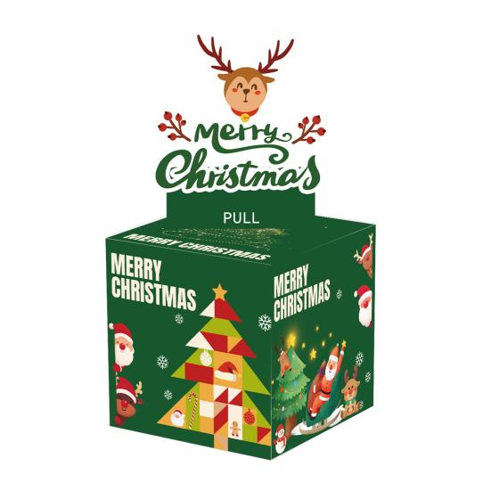 Christmas Money Box for Cash Gift Pull Surprise Money Holder with Snowman/Tree/Santa Card And 50 Pcs Transparent Bags for Home Party Favors