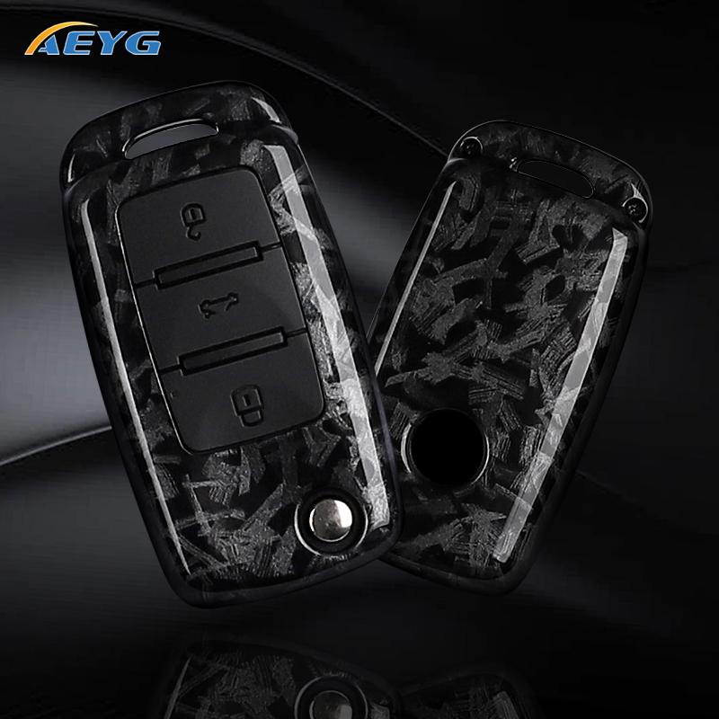Чехол для автомобильного ключа из углеродного волокна ABS для VW Volkswagen Polo Tiguan Passat B5 B6 B7 Golf 4 5 6 MK6 Jetta Lavida для Skoda Octavia