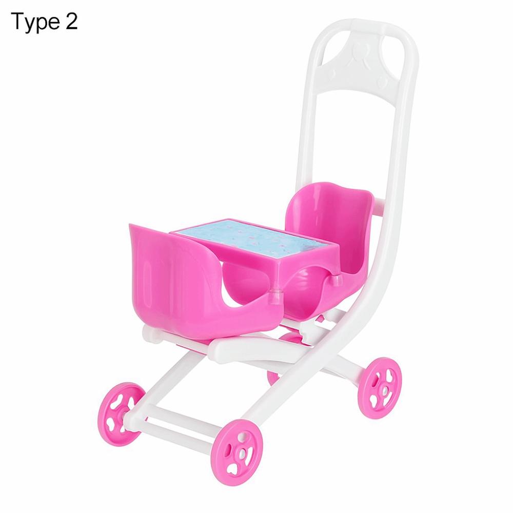 Car Playing House Infant Carts Miniature Baby Stroller Dollhouse Furniture Dolls Accessories