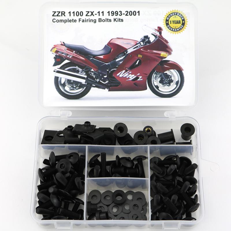 Fit For Kawasaki ZZR1100 ZX-11 1993-2001 Motorcycle Complete Full Fairing Bolts Kits Screws Steel Bodywork Speed Nuts Bolt