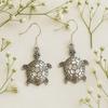 Sterling Silver Turtle Drop Earrings Set of 2