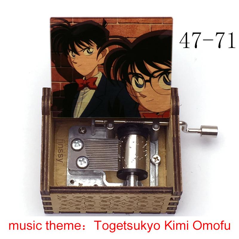 Vintage Hand Crank Detective Conan Togetsukyo Kimi Omofu Music Box Engraved Toys Kids Birthday Return Gift