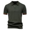 Мужская вязаная рубашка-поло, Поло с коротким рукавом в стиле Business Casual, Воротник отложной, Свитер-поло с коротким рукавом, Футболка-поло для весны и лета