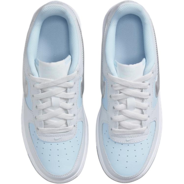 Nike Air Force 1 Low GS Pure Platinum Glacier Blue Kids Sneakers Metallic-Silver HQ3249-043