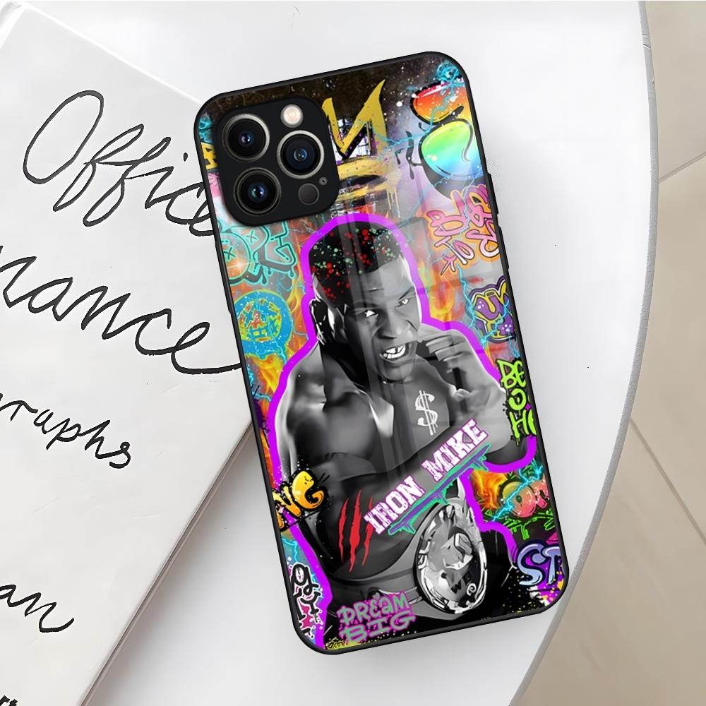 Чехол для телефона Мужской Боксер Майк Тайсон для Iphone 16 15 14 12 11 13 Pro Max Mini X Xr Xs Se 8 Puls Стеклянная Крышка