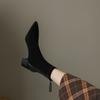 Autumn Winter Women Stretch Sock Boots Fashion Pointed Toe Slim Short Booties Ladies Concise Thick Heels Shoes