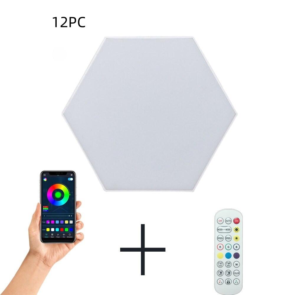 Креативный RGB Домашний Декор Квантовый Настенный Светильник Сотовый Модуль Светодиодный Ночник Управление через Приложение Светодиодный Шестигранный Настольный Светильник
