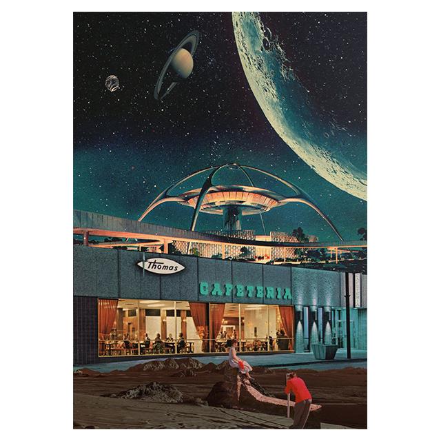 Научная фантастика Космический коллаж Романтические городские принты Постер Холст Картина Современное настенное искусство Картина Гостиная Спальня Домашний декор