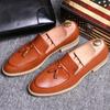 Классические мужские туфли в стиле ретро, официальная обувь для вечеринок, кожаные свадебные туфли, мужские туфли на плоской подошве для вождения, элегантные мужские мокасины с кисточками