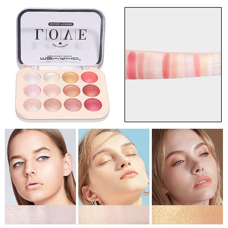 Sweet Eyes Palette Makeup Twelve Colors Fine Flash Eyeshadow Palette Matte Long-lasting Color Development Sweat Eyeshadow Palette Makeup Supplies
