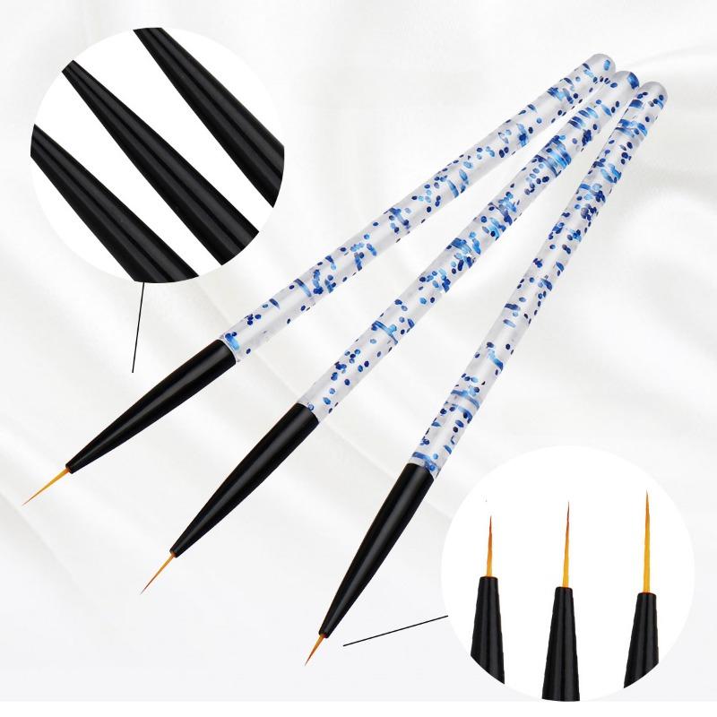 Exquisite Nail Art Brush Acrylic Pen Rod Delicate Brush Head Nail Art Drawing Line Detail Brush Flower Checkered Pattern Painting Pen