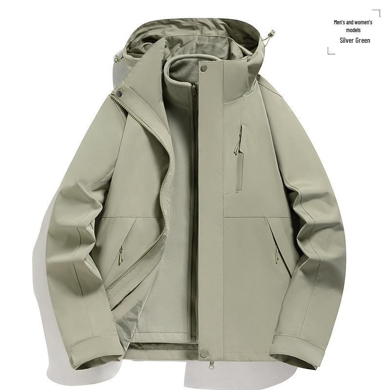 Унисекс лыжный костюм 3-в-1 6XL: Утолщенный, Съемный для Осени/Зимы