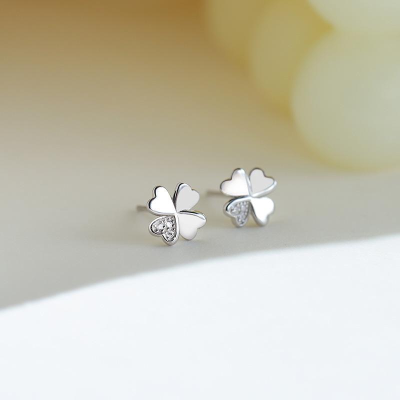 Модные серьги с четырехлистным клевером Серьги Lucky Match Серьги Temperament Small Net Red Серьги с четырехлистным цветком Дамские серьги