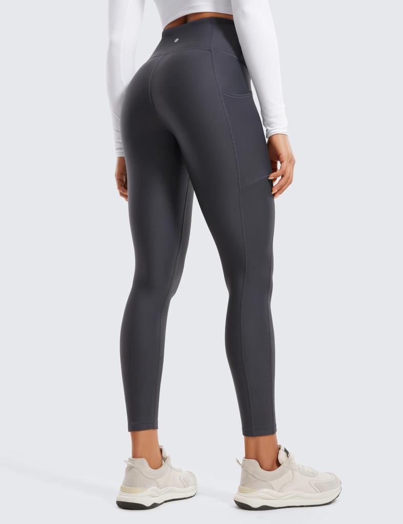 CRZ YOGA Winter Yoga and Mysterious Size M Women's Fleece-Lined Leggings, High-Waisted, Sweat-Wicking, Quick-Drying, Cold-Weather Protection, 25-Inch