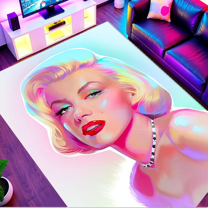 Marilyn Monroe Print Rug, Washable Floor Carpet, For Entryway Dorm Laundry Room Office Study, Home Decor Birthday Christmas Gift
