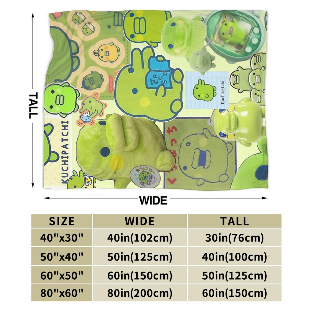 Kuchipatchis Mametchi Flannel Blanket Soft Throw Blanket for Outdoor Camping Print Bedspread Sofa Bed Cover