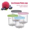 4Pcs Ice Cream Pints Cup Replacement for Cerami Breeze Containers Cups Compatible with NC299AM C300s Series Creamy Ninja Breeze Ice Cream Maker