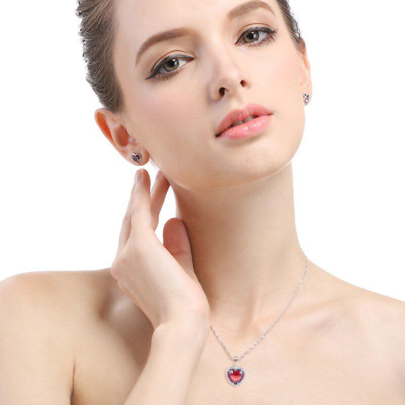 Танцизное модное серебряное женское ожерелье с подвеской из циркона в форме сердца для свадебной вечеринки