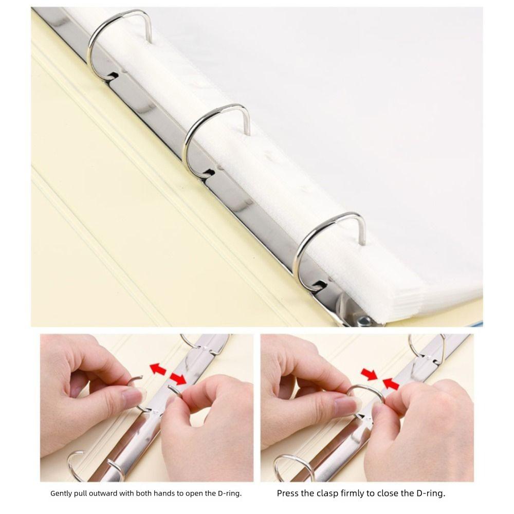 New PP A4 File Folders Waterproof D-Shaped Binder Display Book 4 Hole Loose-leaf Folder School Supplies
