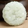 Hetian White Jade Dragon & Phoenix Unisex Pendant