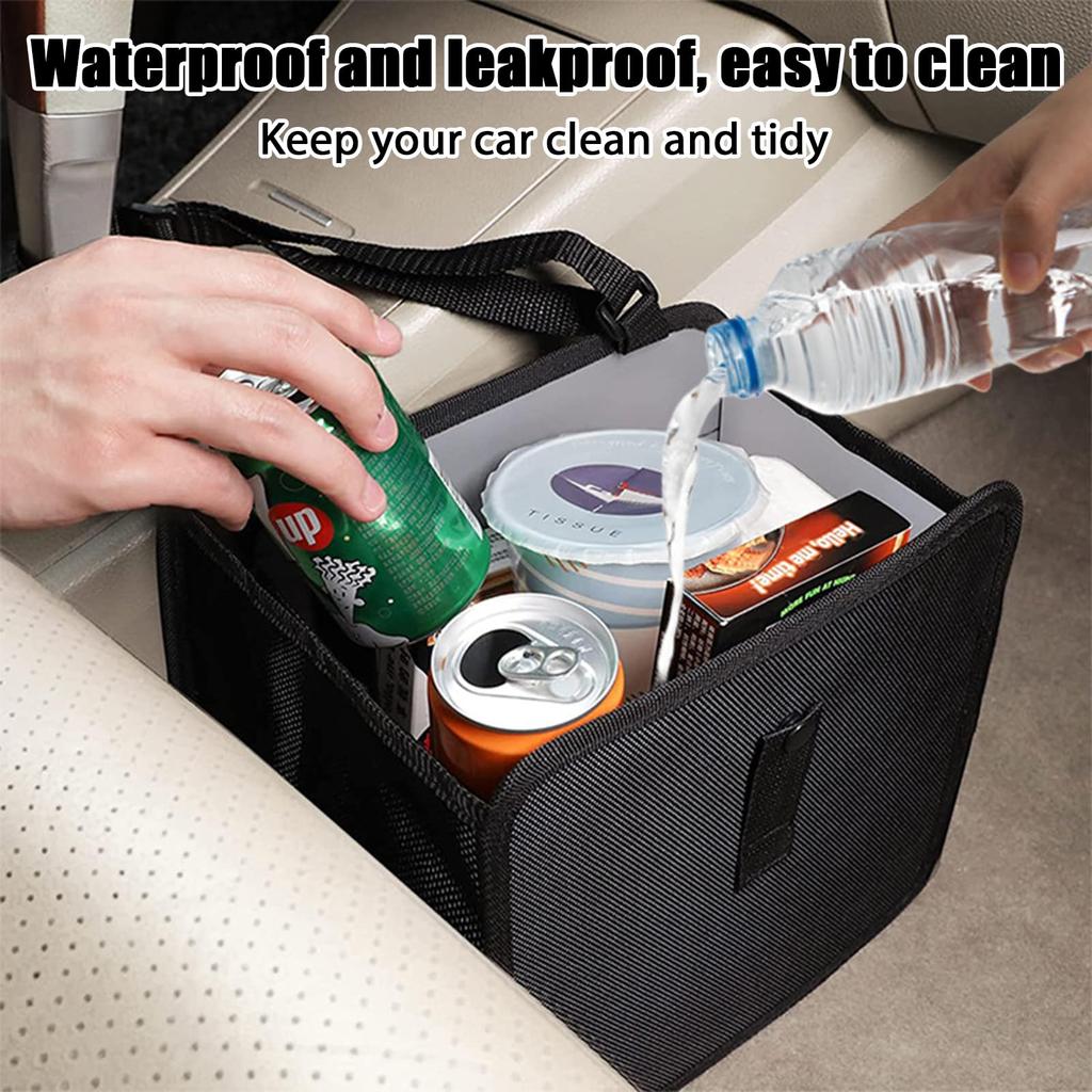 Набор из 2 складных автомобильных мусорных ведер, большое ведро для мусора, хранение мелких предметов, легкий карман на спинку сиденья для задних и пассажирских сидений, для банок, подвесное, вместительное, водонепроницаемое,