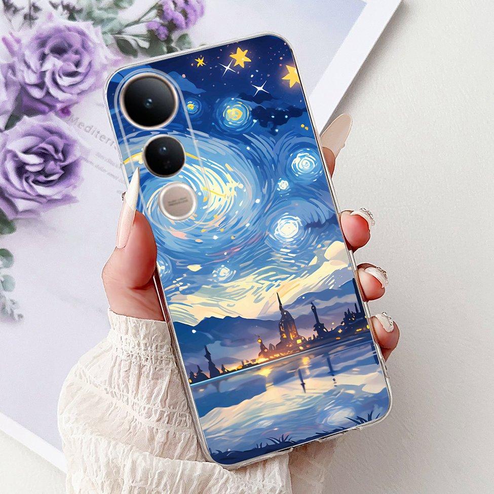 For Vivo V50 Lite 5G Case Cover Cute Cat Luxury Fashion Flowers Funny Cool Painted Back Cover For Vivo V50Lite 5G Phone Case