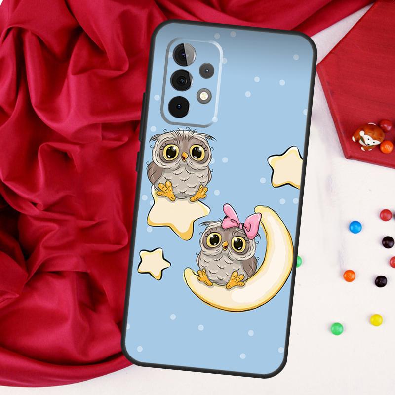 Милый мультяшный чехол-сова для Samsung Galaxy A54 A34 A14 A33 A32 A52 A53 A51 A71 A13 A23 A73 A12 A22 A21S