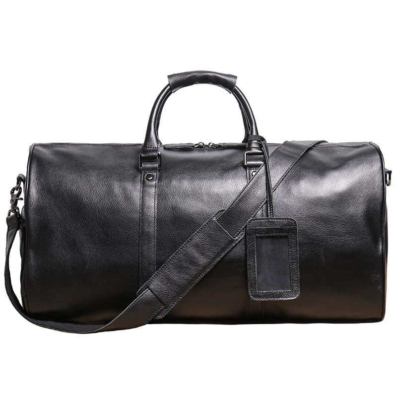 Мужская дорожная сумка из натуральной кожи, повседневная ручная сумка, большая вместительная сумка для фитнеса, карман для обуви на плечо для 18-дюймового ноутбука