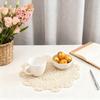 2 PCS Doily Round Crochet Beige Dollies for Tables Lace 13 Inch Round Cotton Crochet Doilies Handmade Lace Placemats Knitted Tablecloth for Home