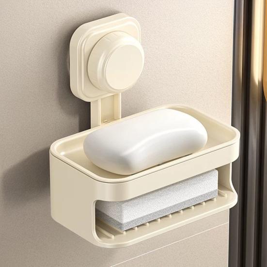 Мыльница на присоске с дренажными отверстиями, двухслойная, настенная, самодренирующаяся, держатель для мыла для ванной комнаты