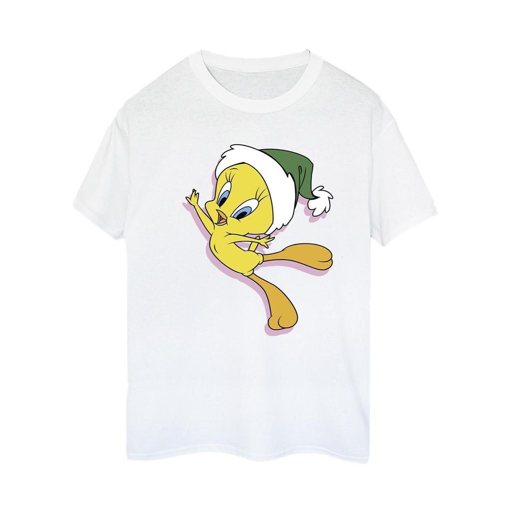 Looney Tunes Womens/Ladies Tweety Christmas Hat Cotton Boyfriend T-Shirt