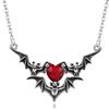 Black Silver Gothic Clavicle Chain Zinc Zinc Alloy Halloween Heart Choker Bat Wings Pendant Necklace  Casual